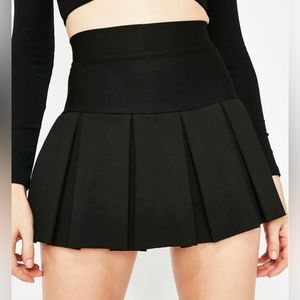 Black Pleated Mini Skirt